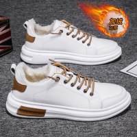 些久冬季男鞋加绒保暖加厚东北韩版潮流男士休闲运动小鞋