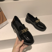 些久秋季乐福鞋子2022年新款加绒复古小皮鞋女英伦风黑色秋款单鞋