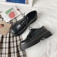 些久厚底小皮鞋女2022春秋新款英伦风黑色日系复古鞋子百搭法式乐福鞋