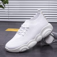 娜瑟薇2021秋季飞织网鞋透气网布运动鞋百搭学生休闲鞋小白鞋厚底老爹鞋