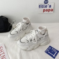 娜瑟薇欧洲站休闲鞋女白色厚底老爹鞋女2021年新款透气百搭运动女鞋