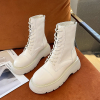 娜瑟薇马丁靴女潮ins酷2021年秋季新款薄款增高厚底配裙子短靴春秋单靴