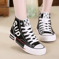 秋季新款平底大号高帮帆布鞋女鞋40大码41-43码学生板鞋球鞋42码