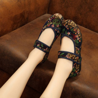 女士老北京布鞋女平底鞋软底妈妈绣花鞋老年人女鞋奶奶单鞋时尚款