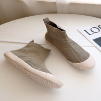 娜瑟薇弹力袜子鞋女夏季透气休闲女鞋2021新款春秋季潮鞋高帮运动短靴子