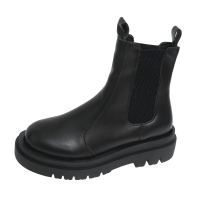 娜瑟薇烟筒靴女2021秋季新款网红厚底松糕黑色瘦瘦靴ins潮小短靴女靴子