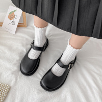 娜瑟薇2021新款玛丽珍英伦风小皮鞋女配裙子百搭复古秋季一字带浅口单鞋