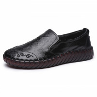 娜瑟薇2021年春秋季软底单鞋妈妈鞋复古深口皮鞋中年女鞋