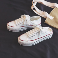 娜瑟薇秋季厚底帆布鞋女2021年新款春秋薄款布鞋超火小白鞋球鞋