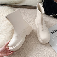 娜瑟薇马丁靴女薄款透气2021秋季新款网红松糕小个子英伦风复古瘦瘦靴子