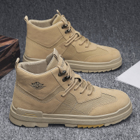 娜瑟薇2021年新款复古马丁靴男鞋秋季耐磨高帮工装潮鞋英伦风大黄男靴子