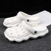 娜瑟薇男士洞洞鞋2021夏季新款防滑沙滩鞋个性软底室外穿潮流包头拖鞋男