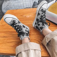 娜瑟薇夏季高帮帆布鞋男手绘涂鸦韩版潮流百搭街舞学生休闲个性ins鞋子