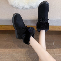 娜瑟薇女雪地靴冬季新款时尚百搭加绒加厚平底短靴子韩版保暖面包棉鞋潮