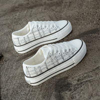 娜瑟薇2021年秋冬季新款加绒厚底帆布鞋女鞋春秋布鞋百搭小白鞋休闲板鞋