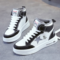 娜瑟薇2021冬季新款百搭棉鞋女学生高帮保暖加绒女鞋马丁短靴厚底