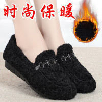 娜瑟薇豆豆鞋2021新款女冬加绒毛毛妈妈鞋子老北京厚底二棉女士布鞋女鞋居家