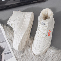 娜瑟薇2021秋冬季新款高帮小白鞋女鞋百搭休闲雪地鞋加绒ins潮