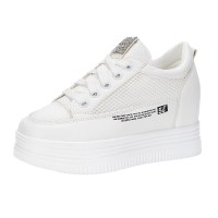 枫述2021夏季新款松糕厚底女鞋镂空休闲网鞋百搭显瘦内增高小白鞋板鞋