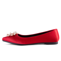 枫述新娘结婚红鞋子婚鞋2020新款女单香槟高低跟回门上轿礼服婚纱粗跟