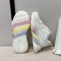 枫述网红老爹鞋女ins潮2021年新款春季彩虹果冻底百搭休闲小白运动鞋