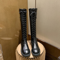 枫述不过膝长靴女2021秋季新款ins韩版学生百搭复古平底骑士高筒靴子