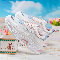 枫述女童运动鞋儿童小白鞋春秋中大童中小学生软底透气网面休闲老爹鞋