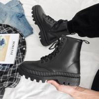 马丁靴男高帮英伦风ins潮鞋男士工装机车靴子男秋季黑色中帮皮靴