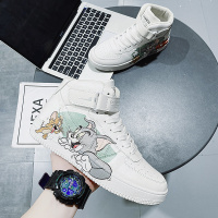 猫和老鼠动漫涂鸦高帮男鞋秋季青少年板鞋运动休闲潮鞋
