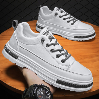 懒人一脚蹬男鞋秋季新款小白鞋运动休闲板鞋工作工装防水耐磨皮鞋