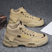 马丁靴男春秋款高帮英伦风皮靴子工装沙漠男士雪地靴劳保中帮男靴