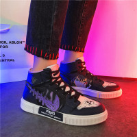 动漫联名款高帮板鞋2021秋季新款男鞋百搭涂鸦初中学生休闲潮鞋