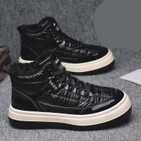 枫述东北雪地靴男冬季新款加厚加绒皮面男鞋户外保暖面包棉鞋