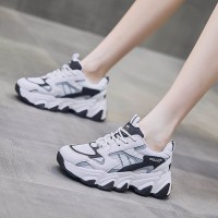 枫述火显瘦老爹鞋女黑白2022春季新款网面ins潮厚底港风运动鞋