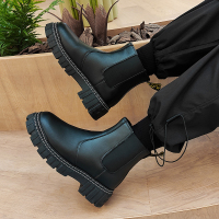 枫述切尔西男靴冬季马丁靴男士烟筒靴子高帮厚底男鞋韩版潮流增高皮靴