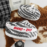 枫述冬季男加绒保暖情侣面包男鞋室内外穿加厚包头拖潮