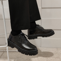 枫述秋冬季男鞋休闲商务正装黑色内增高皮鞋男日系百搭ins帅气小皮鞋