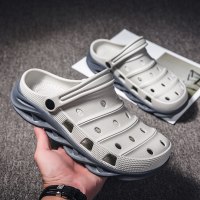 枫述洞洞鞋男夏季包头半拖鞋厚底踩屎感男士大码户外沙滩凉鞋