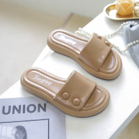 枫述白色凉拖鞋女外穿2022年春季新款少女心百搭配裙子平底一字拖鞋潮