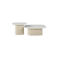 [掌上明珠]00005 茶桌水磨石台面高低组合茶几 客厅 现代简约