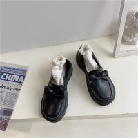 苏芈一脚蹬厚底小皮鞋女2021秋季新款百搭英伦风制服鞋日系jk乐福鞋女