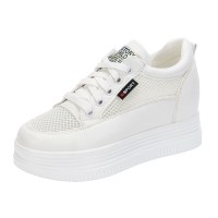 苏芈2021夏季新款女鞋松糕厚底女士网鞋休闲透气镂空网纱内增高小白鞋