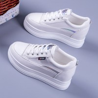 苏芈2021春夏新款运动休闲女士单鞋厚底松糕女鞋百搭内增高小白鞋