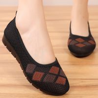 苏芈老北京布鞋女软底妈妈鞋中老年人奶奶鞋透气网面鞋平底工作鞋