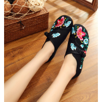 苏芈朝颜花民族风 绣花帆布女单鞋广场舞服饰 舞蹈鞋老北京布鞋汉服鞋