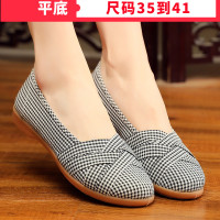 苏芈老北京布鞋女坡跟一脚蹬帆布单鞋牛筋底春夏新款女鞋休闲鞋