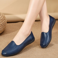 苏芈2021春秋新款平底休闲妈妈软底舒适百搭豆豆鞋单鞋女鞋