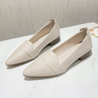 苏芈熙美宣气质尖头单鞋女2021秋季新款低跟温柔简约软皮一脚蹬上班工作鞋子