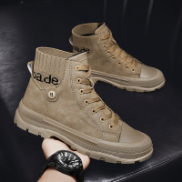 苏芈男鞋秋季2021新款马丁靴男高帮皮鞋工装潮鞋男士中帮沙漠大黄皮靴