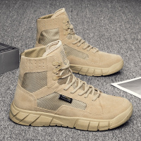 苏芈男鞋秋季2021新款帆布马丁靴男高帮户外工装复古沙漠男士大黄靴子